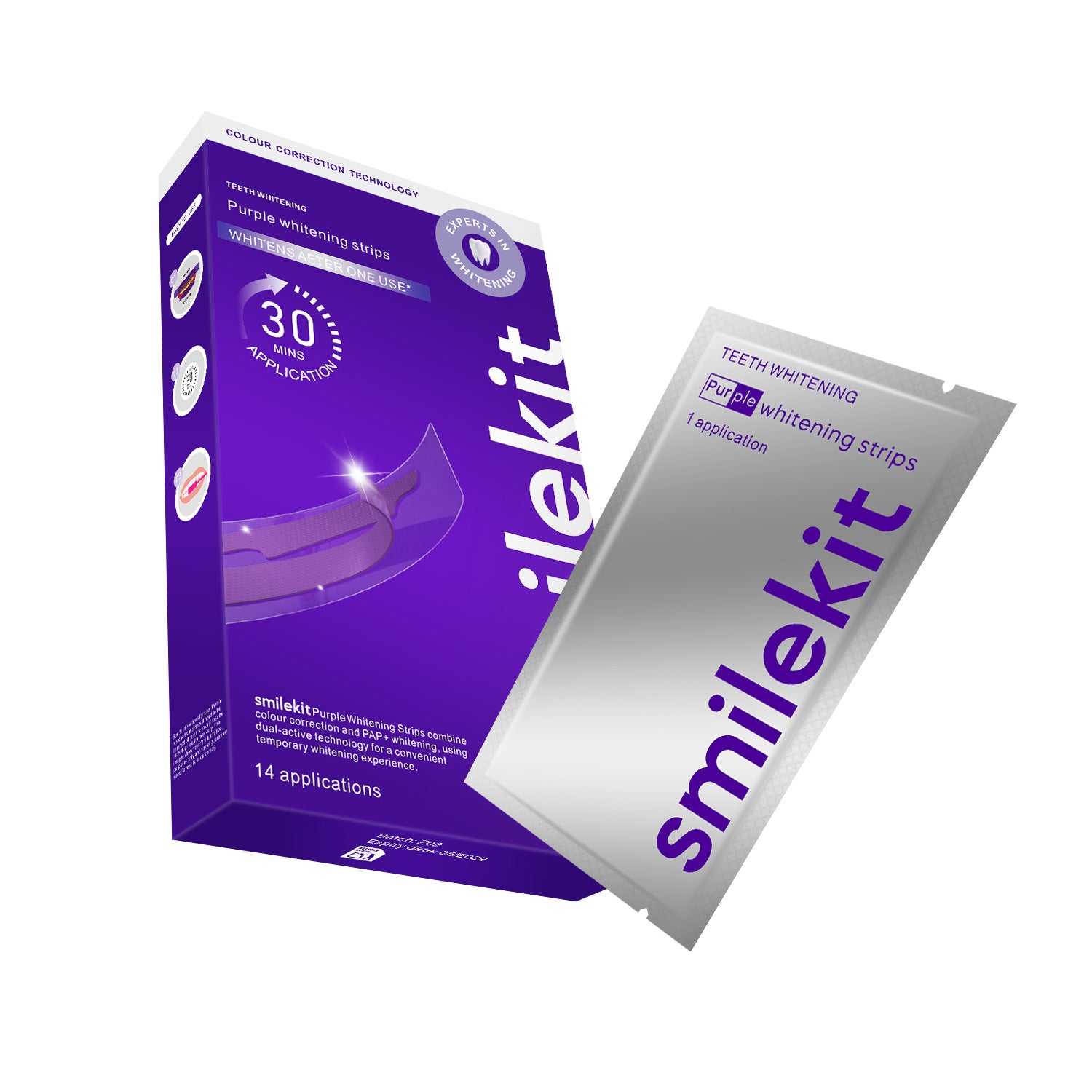 New Product V34 Purple Teeth Whitening Strips V34 Whitening Strips Purple Small Box Teeth Whitening Strips